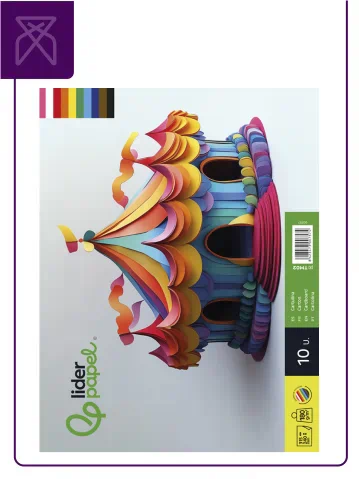 Bloc de 10 cartulinas A4 surtidas de colores Liderpapel | Venta de Papel