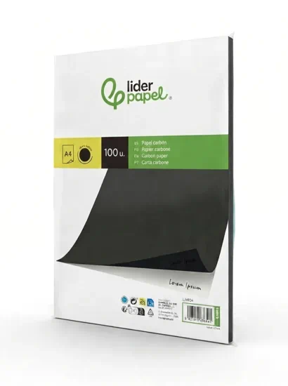 Cajas de 100 hojas de papel carbon A4 Liderpapel | papeles especiales