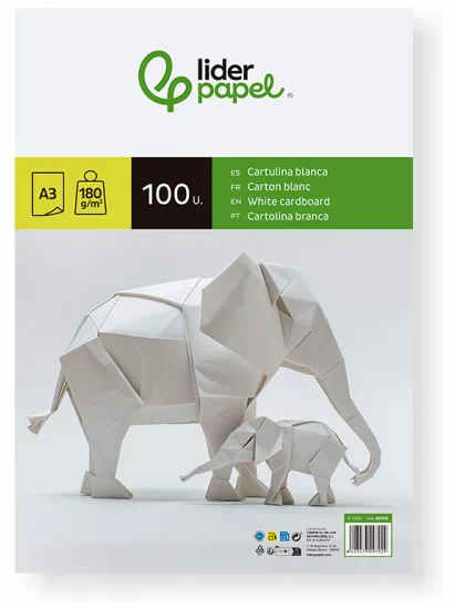 Cartulinas A3 Liderpapel mas vendidas en paquete de 100 unidades blancas | Cartulinas