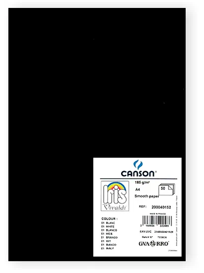 Cartulinas mas vendidas A4 paquete de 50 unidades negras guarro | Cartulinas