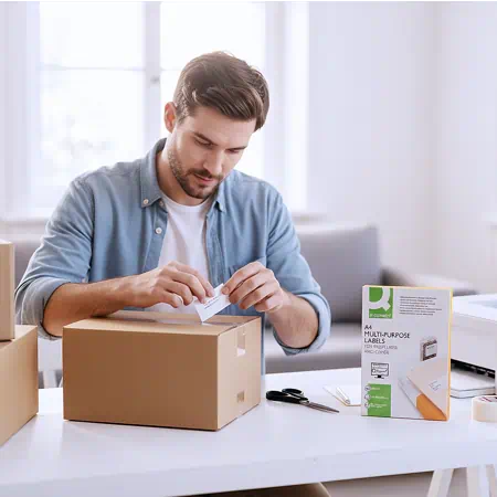 Etiquetas adhesivas blancas multifuncion marca q connect | comprar etiquetas