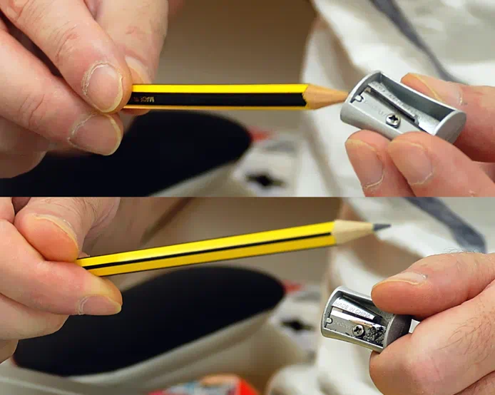 Fotografia de sacapuntas de acero de calidad preparado para afilar lapices | cambio de lápices Staedtler Noris