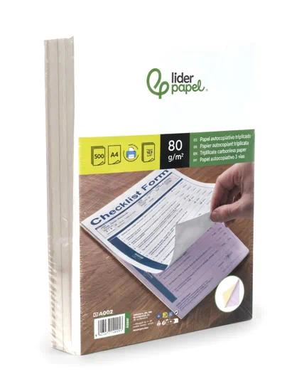 Papel autocopiativo A4 triplicado Liderpapel | papeles especiales