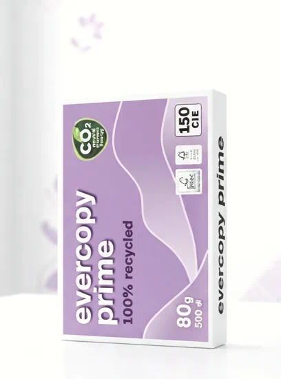 Papel cien por cien reciclado de 80 gramos evercopyprime | papel para impresora