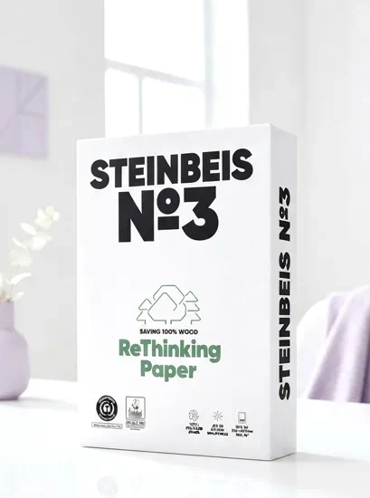 Papel cien por cien reciclado de 80 gramos steinbeis n3 | papel para impresora