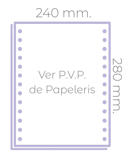Papel continuo matricial de 240 mm x 11 pulgadas de dos hojas | papel continuo