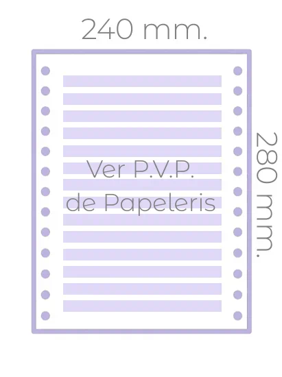 Papel continuo matricial de 240 mm x 11 pulgadas de una hoja pautado | papel continuo