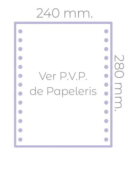 Papel continuo matricial de 240 mm x 11 pulgadas de una hoja | papel continuo