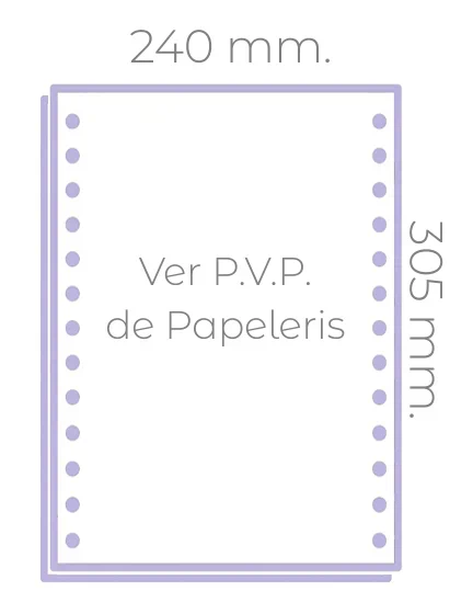 Papel continuo matricial de 240 mm x 12 pulgadas de dos hojas | papel continuo