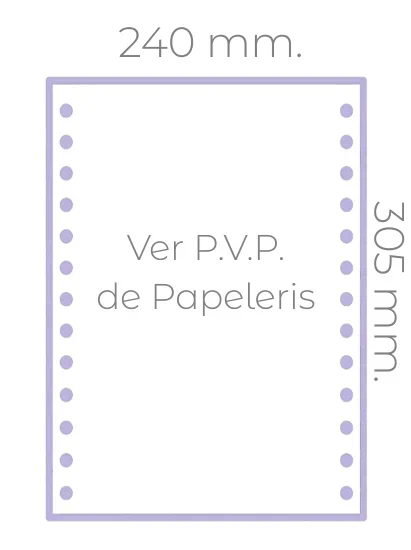 Papel continuo matricial de 240 mm x 12 pulgadas de una hoja | papel continuo