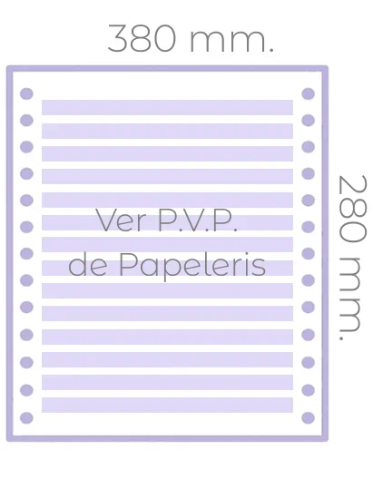 Papel continuo matricial de 380 mm x 11 pulgadas de una hoja pautado | papel continuo