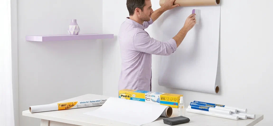 Rollos de melamina de pizarras blancas autoadhesivos | pizarras blancas