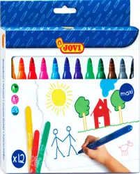 Cajas de rotuladores escolares gruesos Jovi