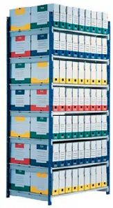 estanteria metalica de cinco estantes con guias metal | archivadores