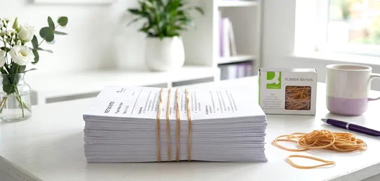gomas elasticas para sujetar folios. la peor opcion | Papeleris gomas elasticas para sujetar folios. la peor opcion | Material de oficina que se usa para juntar papeles