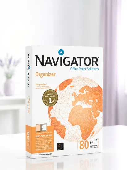 papel A4 taladrado con cuatro taladros Navigator de 80 gramos | papel para impresora