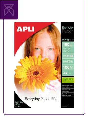 papel de fotos mas vendido apli A4 de 180 g brillo | papel fotográfico