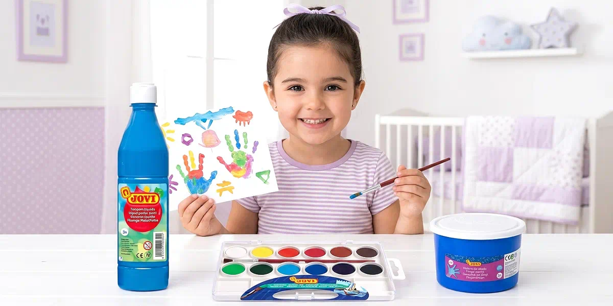 pinturas escolares portada con nina pintando con pinturas de papeleris | pinturas escolares