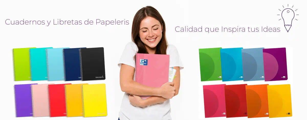 cuadernos, libretas y blocs de todo tipo con los que disfruta una niña